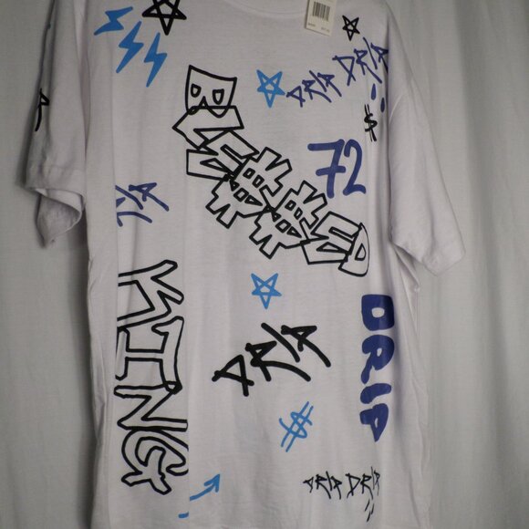 FWRD Denim White Graffiti Fashion Tee Mens Sz XL NWT - Picture 2 of 14